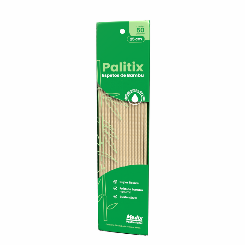 Espeto de Bambu 25cm (4mm) - Caixa com 50 un.