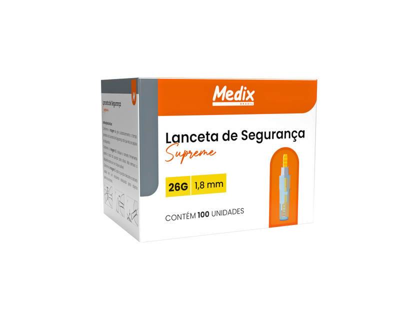 Lanceta de segurança Supreme - Caixa com 100 un.