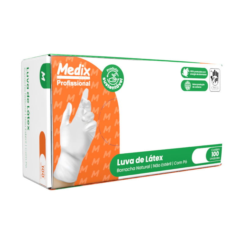 Kit 10 Caixas De Luva Látex Com Pó Medix Brasil Profissional - 1000 un. (500 pares)
