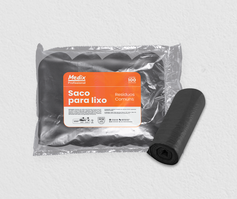 Saco para lixo | Resíduos Comuns - Pacote c/ 100 un.