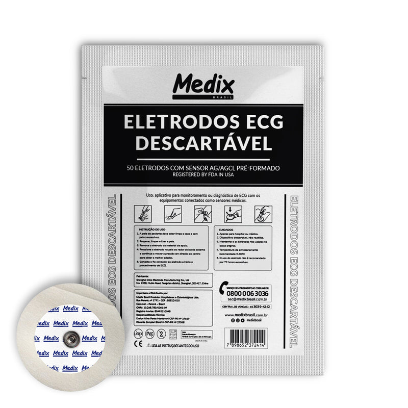 Eletrodo Descartável ECG Pediátrico - Pacote com 50 un.