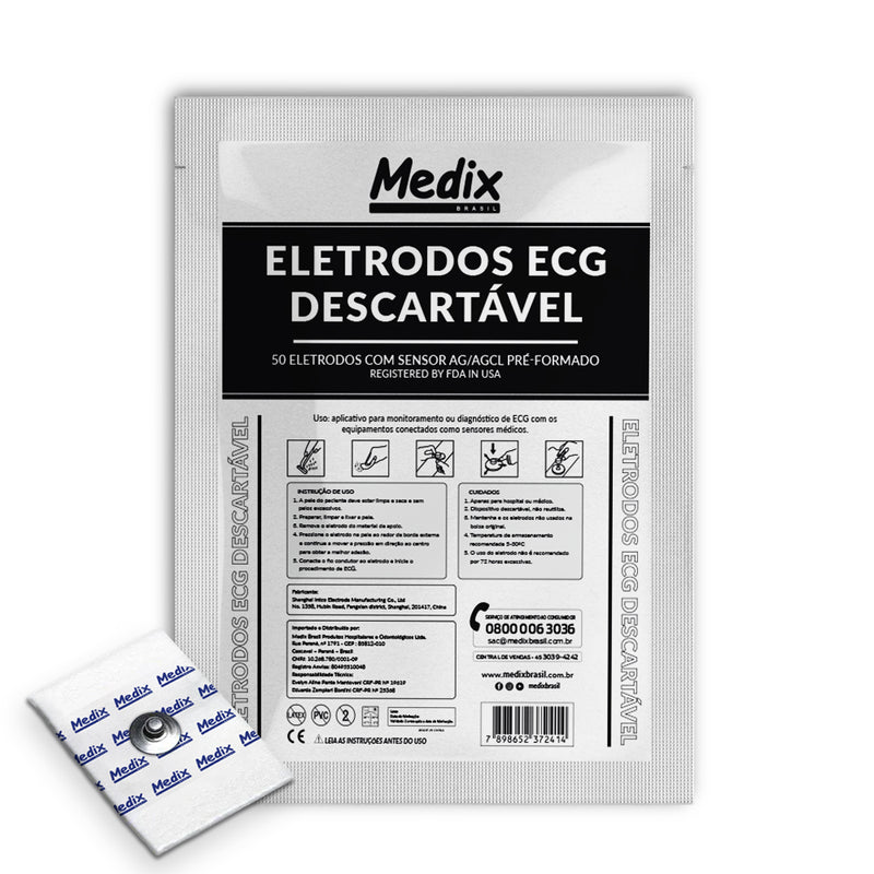 Eletrodo Descartável ECG Adulto - Pacote com 50 un.